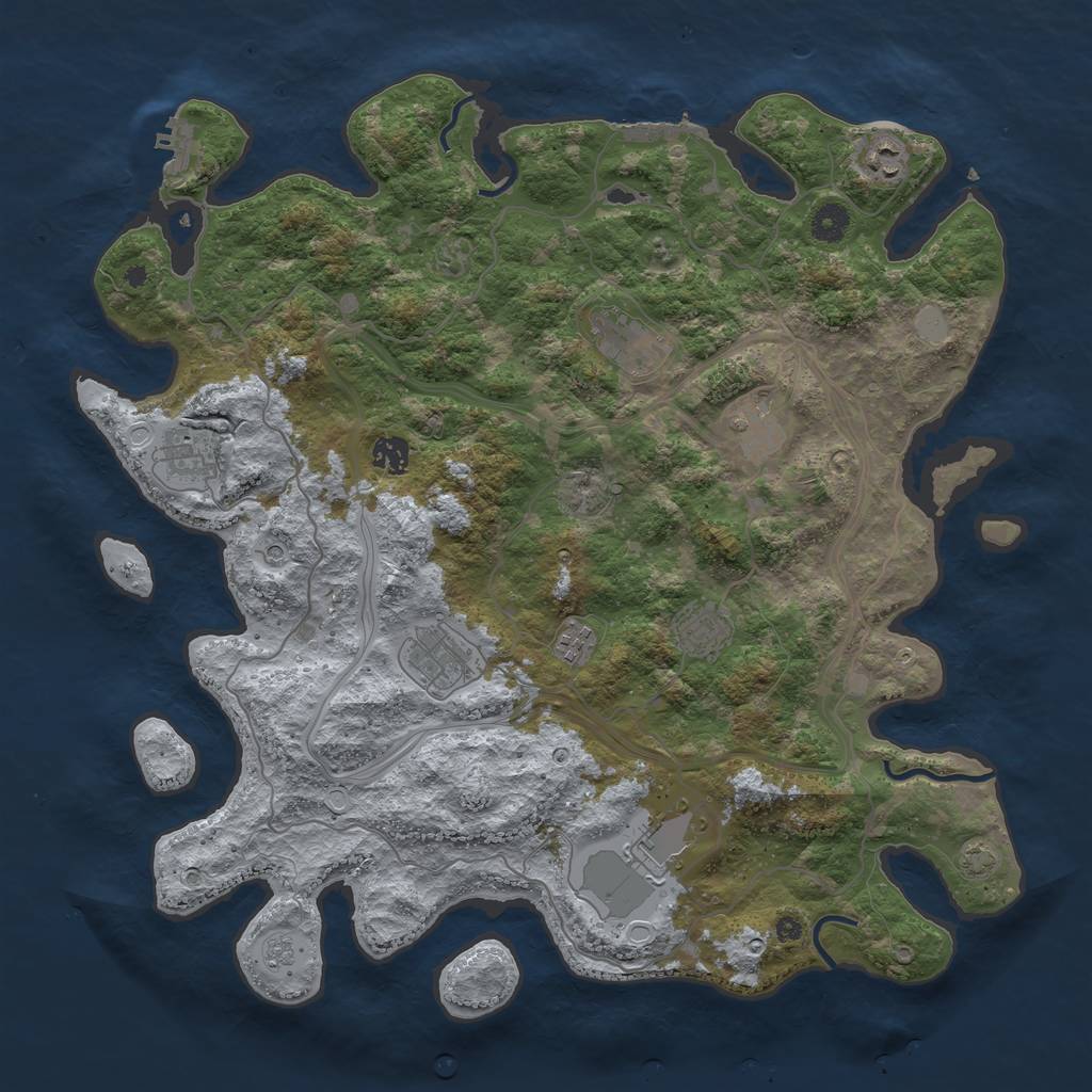 Rust Map: Procedural Map, Size: 4250, Seed: 6227533, 17 Monuments