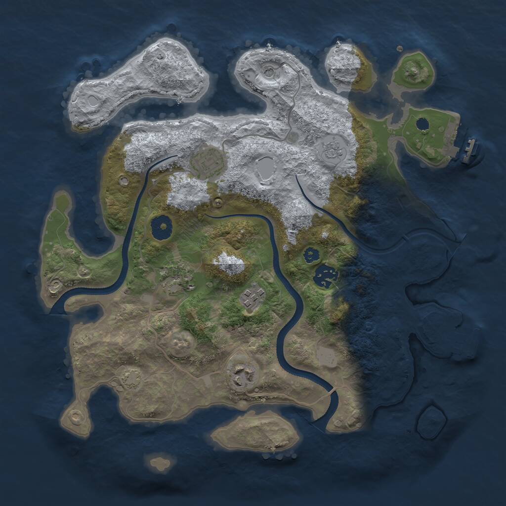 Rust Map: Procedural Map, Size: 3250, Seed: 1600679311, 11 Monuments