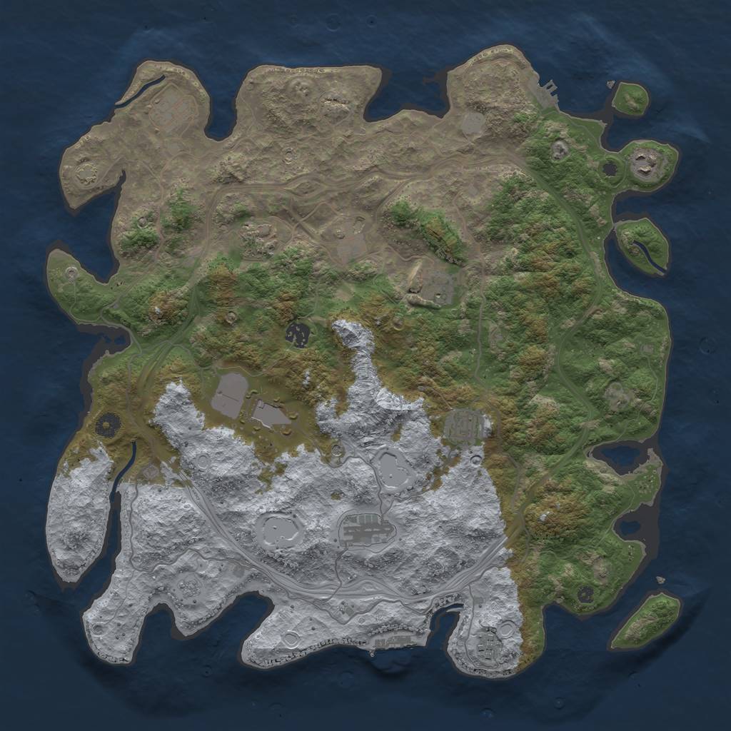 Rust Map: Procedural Map, Size: 4400, Seed: 9560948, 18 Monuments