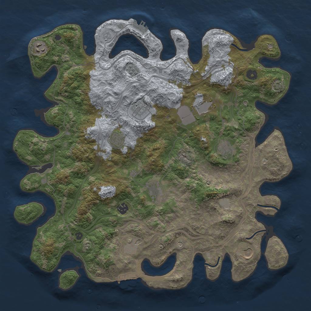 Rust Map: Procedural Map, Size: 4250, Seed: 671610519, 18 Monuments