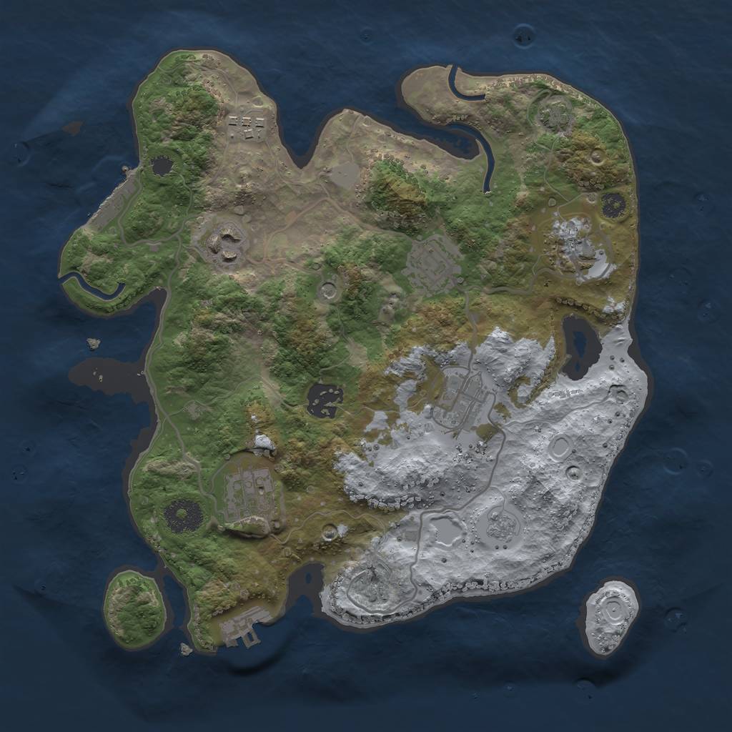 Rust Map: Procedural Map, Size: 3000, Seed: 1915919658, 15 Monuments