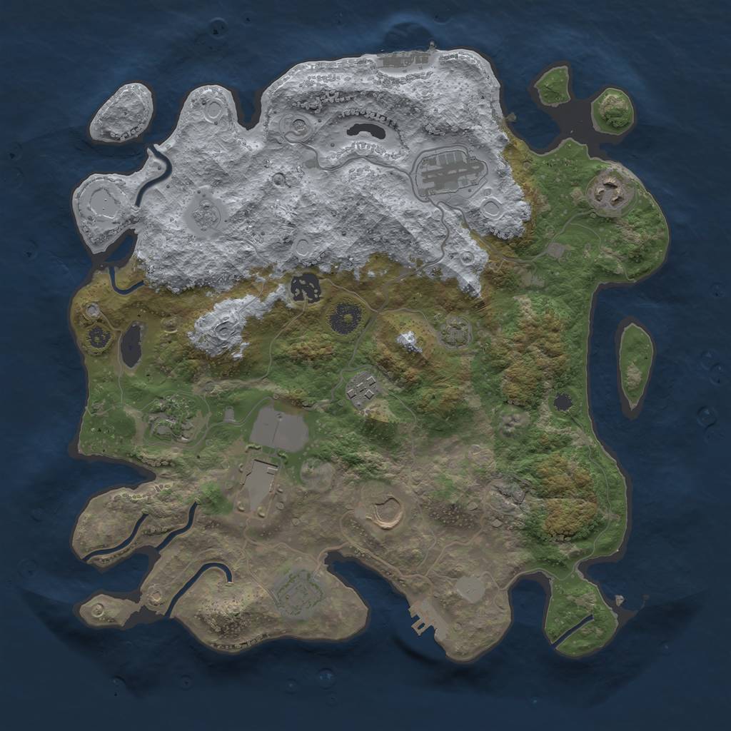 Rust Map: Procedural Map, Size: 3500, Seed: 1474564688, 16 Monuments