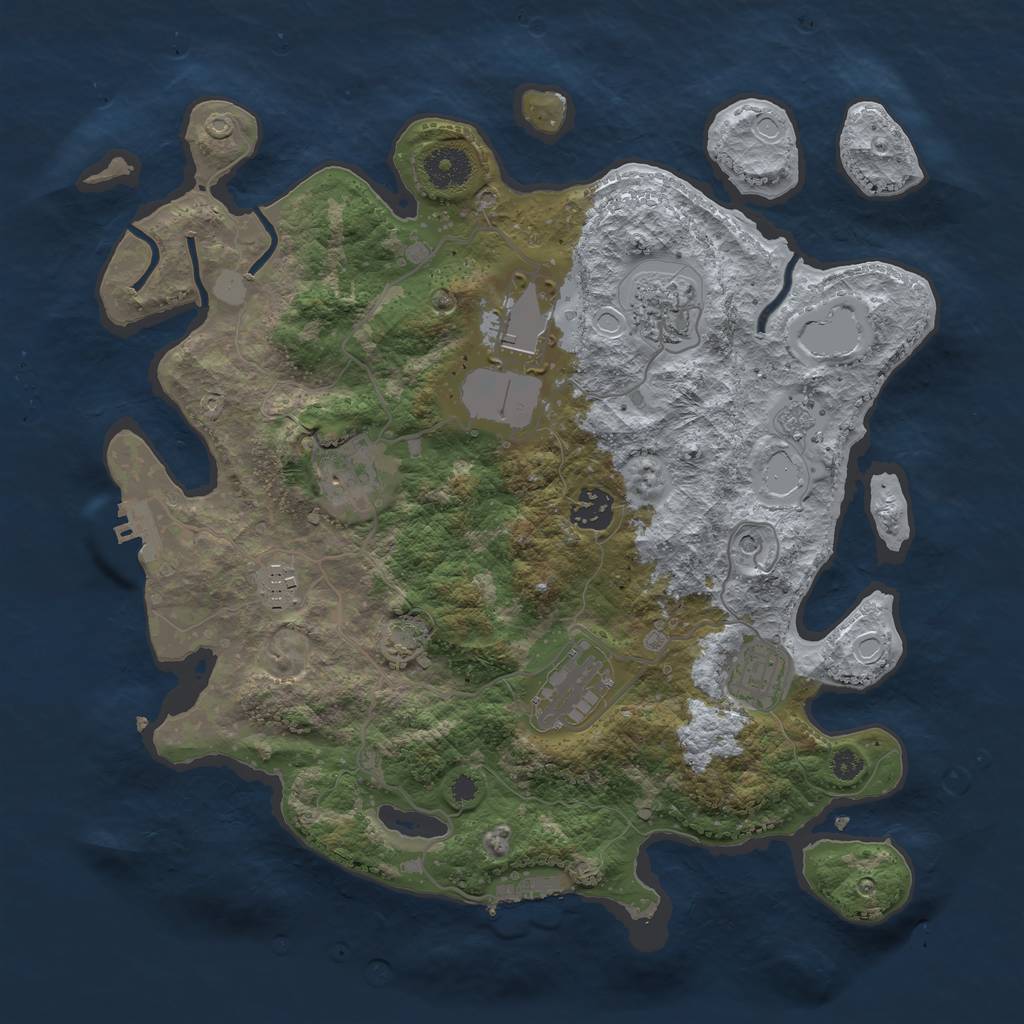 Rust Map: Procedural Map, Size: 3500, Seed: 5146846, 15 Monuments
