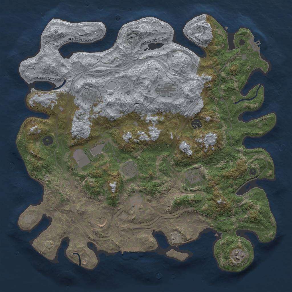 Rust Map: Procedural Map, Size: 4250, Seed: 1847829672, 18 Monuments