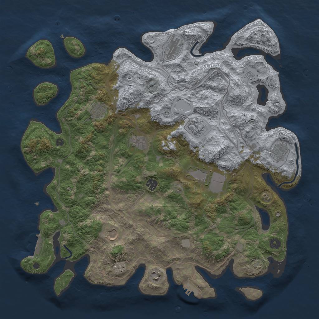 Rust Map: Procedural Map, Size: 4250, Seed: 1119257375, 18 Monuments