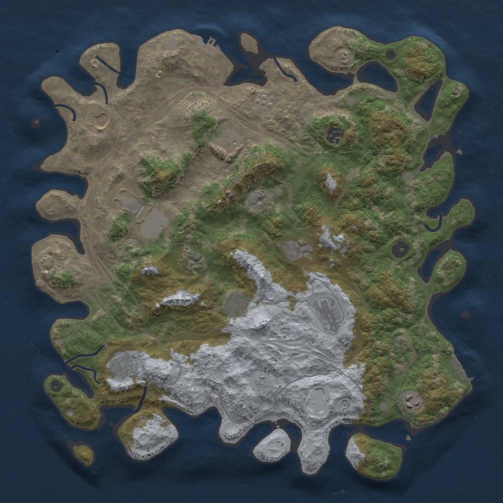 Rust Map: Procedural Map, Size: 4500, Seed: 1606880405, 19 Monuments