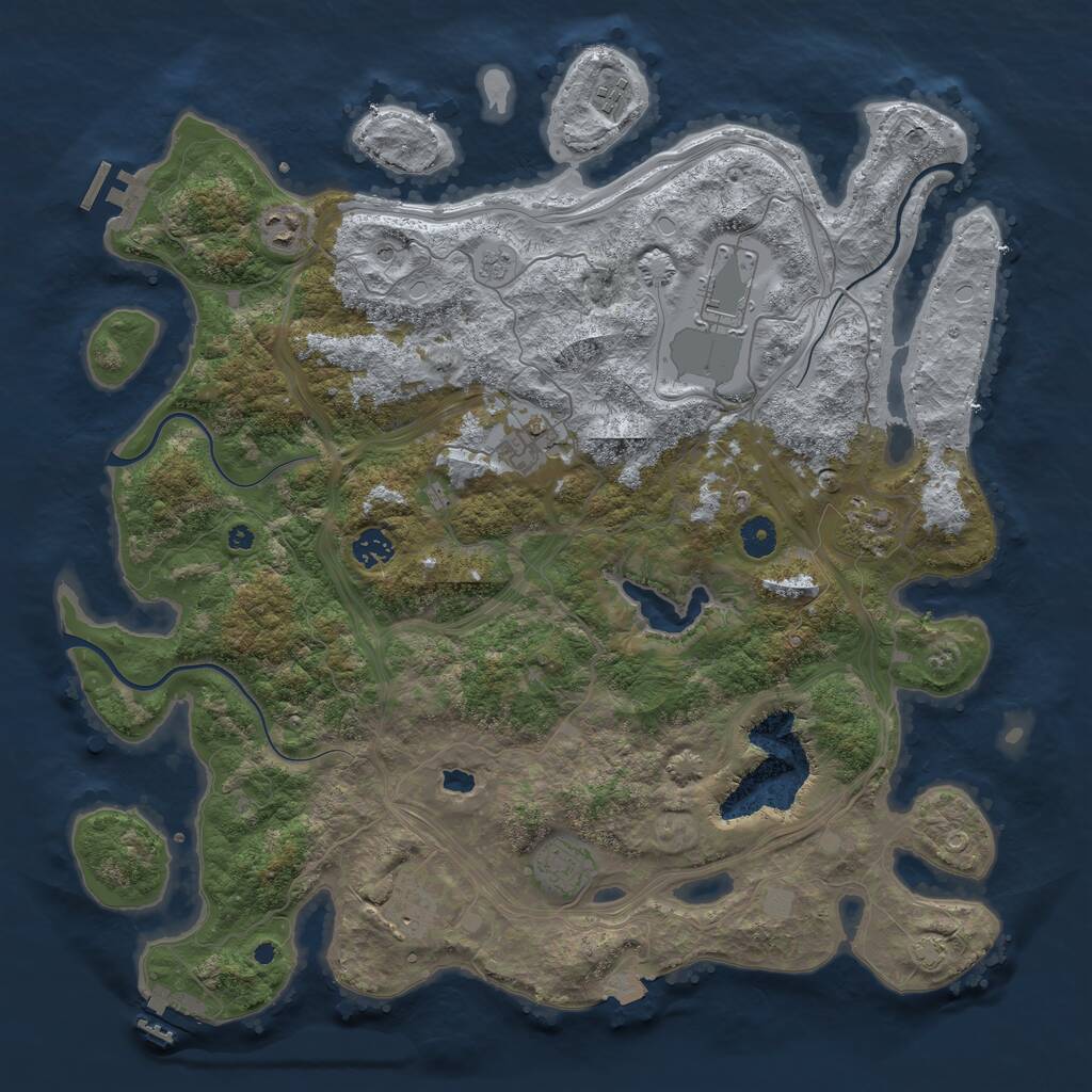 Rust Map: Procedural Map, Size: 4250, Seed: 344859308, 14 Monuments