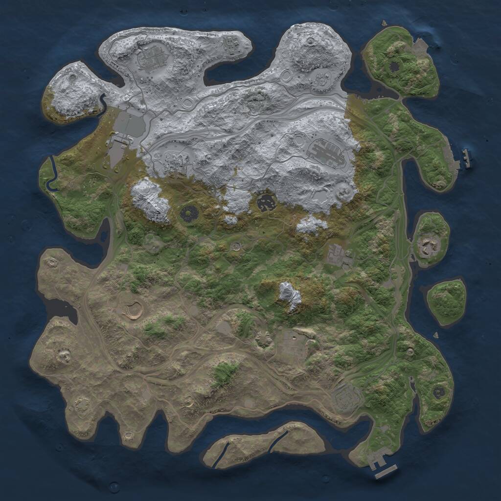 Rust Map: Procedural Map, Size: 4250, Seed: 414239717, 17 Monuments