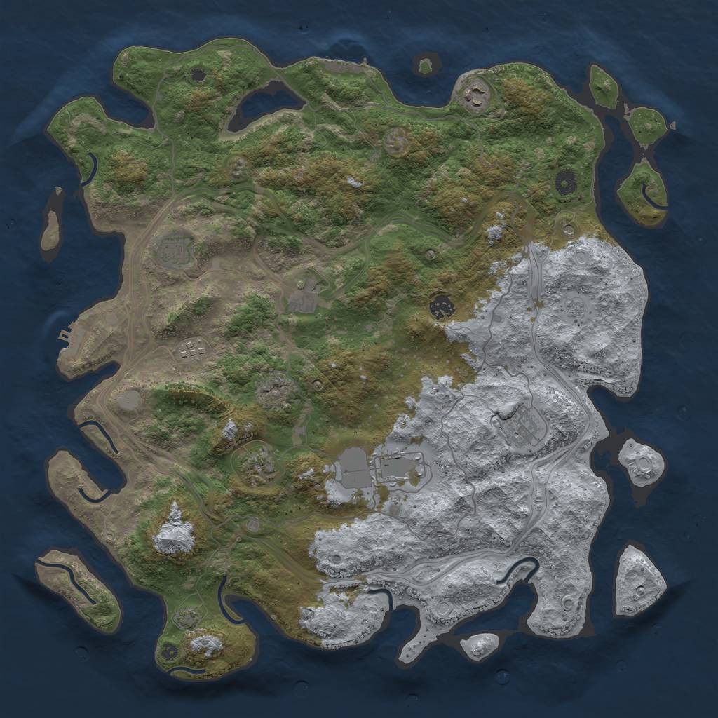 Rust Map: Procedural Map, Size: 4500, Seed: 1474652322, 16 Monuments