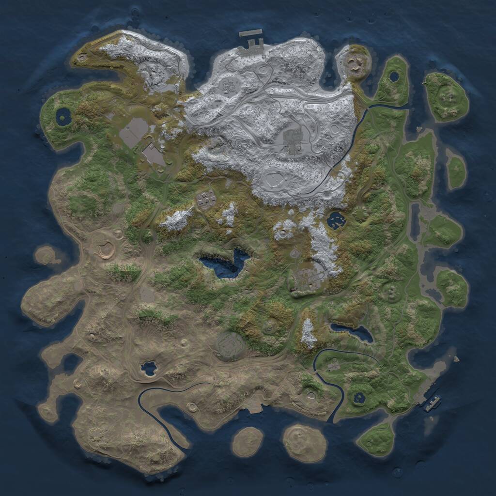 Rust Map: Procedural Map, Size: 4300, Seed: 44126475, 15 Monuments