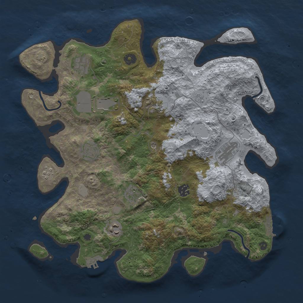 Rust Map: Procedural Map, Size: 3750, Seed: 347682060, 17 Monuments