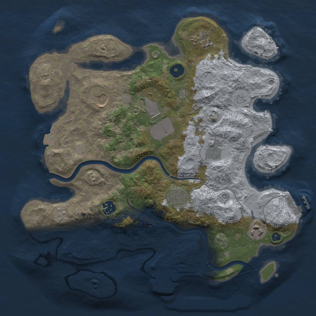 Rust Map: Procedural Map, Size: 3500, Seed: 645754626, 14 Monuments