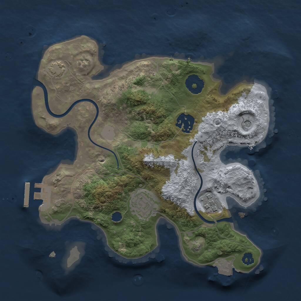 Rust Map: Procedural Map, Size: 2450, Seed: 467263458, 7 Monuments