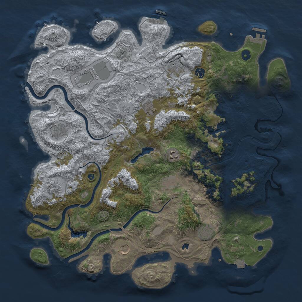 Rust Map: Procedural Map, Size: 4500, Seed: 337880032, 17 Monuments