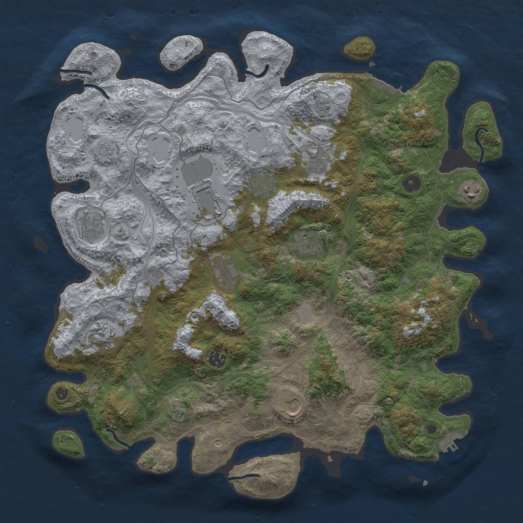 Rust Map: Procedural Map, Size: 4500, Seed: 337880032, 19 Monuments