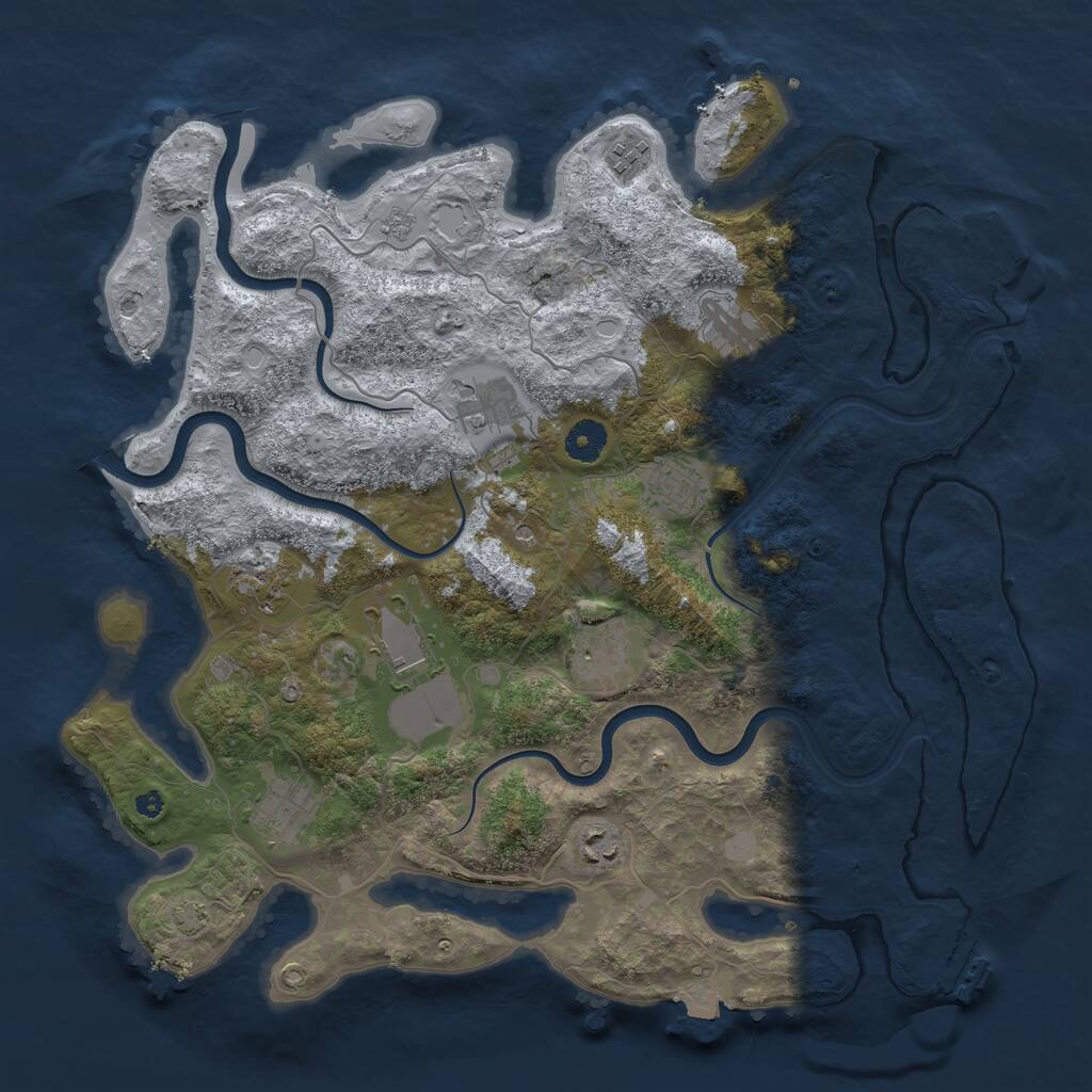 Rust Map: Procedural Map, Size: 3950, Seed: 99107440, 15 Monuments