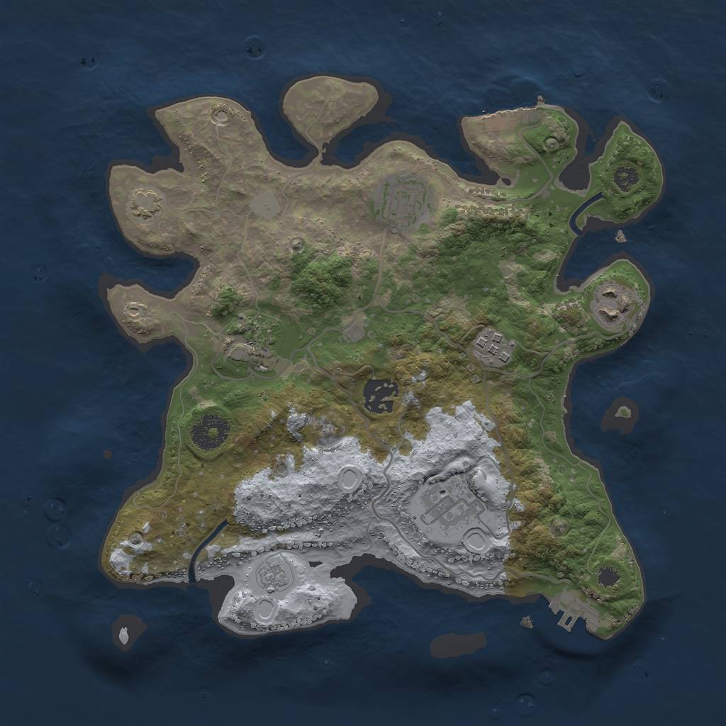 Rust Map: Procedural Map, Size: 3000, Seed: 85236165, 13 Monuments