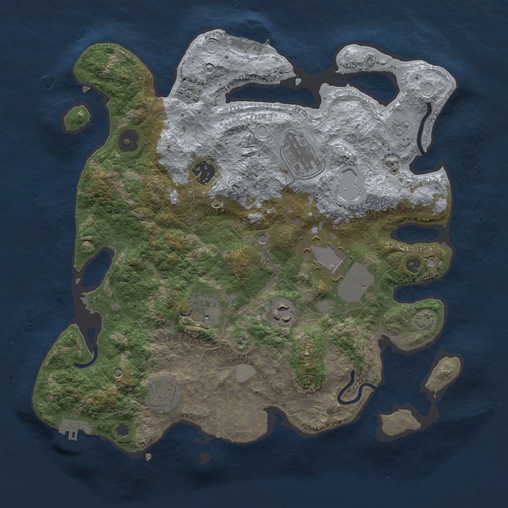 Rust Map: Procedural Map, Size: 3500, Seed: 476181603, 15 Monuments