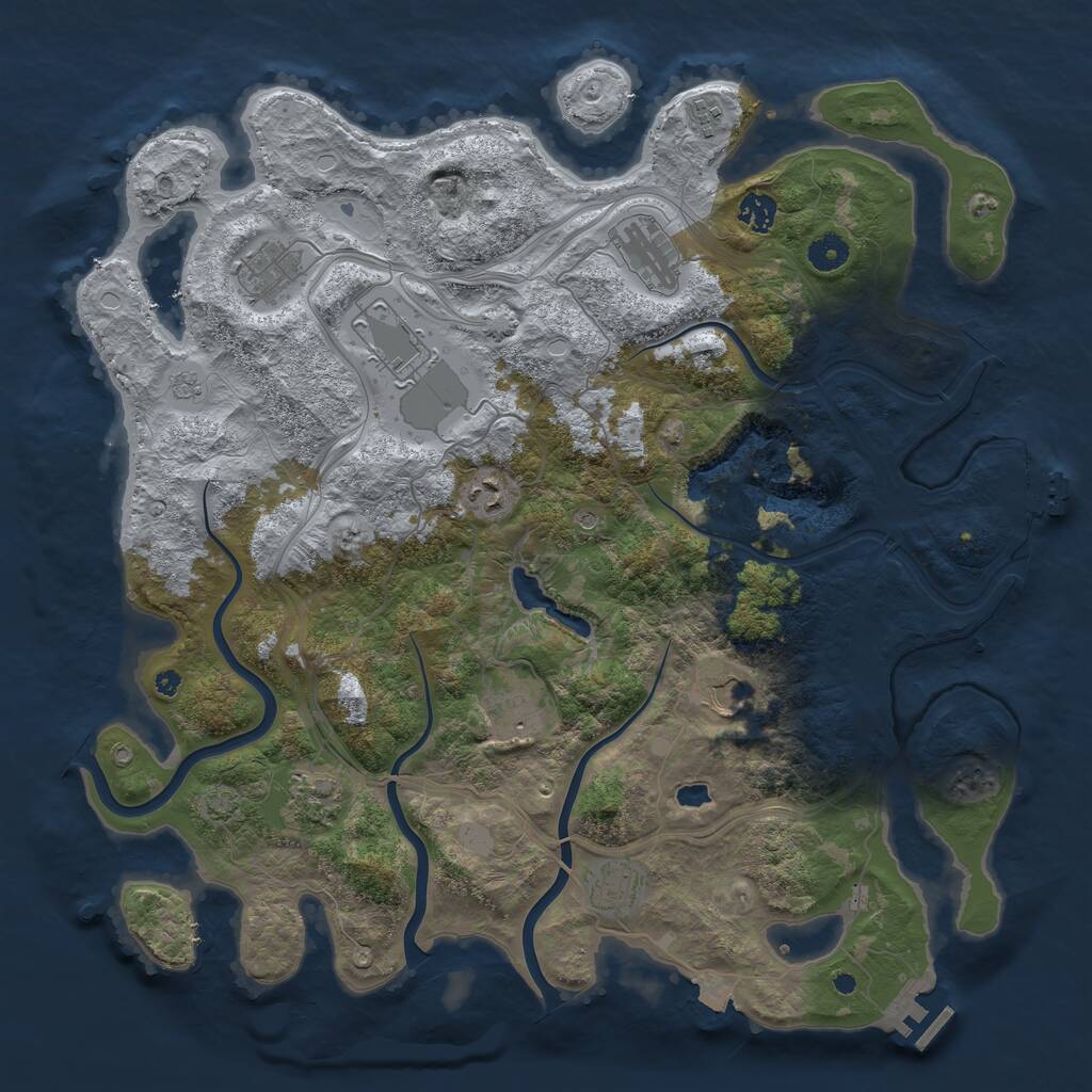 Rust Map: Procedural Map, Size: 4250, Seed: 844565687, 16 Monuments
