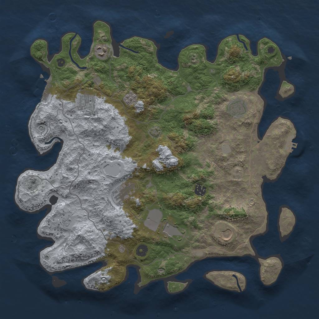 Rust Map: Procedural Map, Size: 4000, Seed: 60923202, 16 Monuments