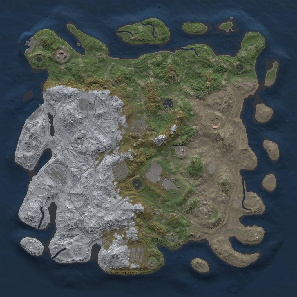 Rust Map: Procedural Map, Size: 4250, Seed: 1523598713, 19 Monuments