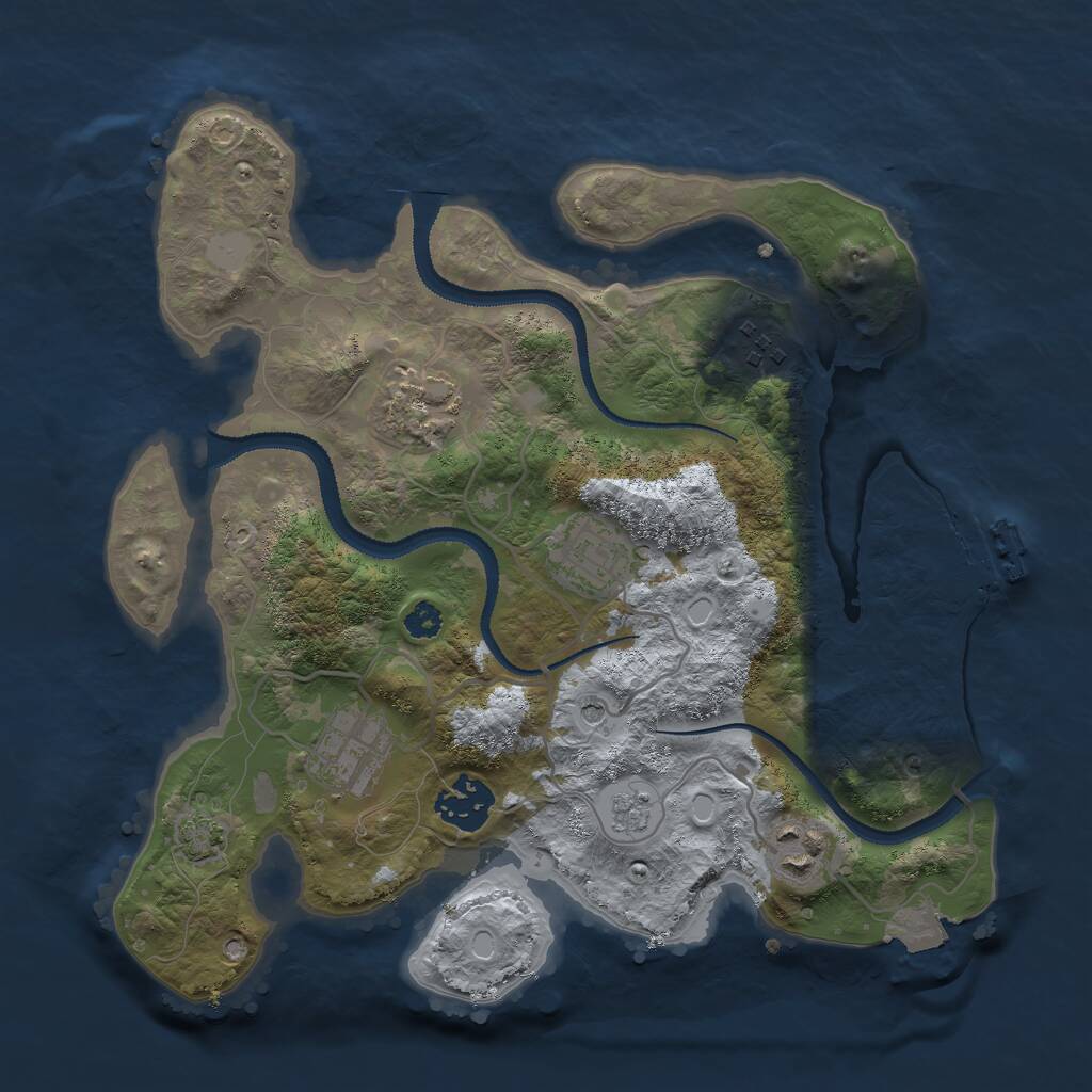 Rust Map: Procedural Map, Size: 3000, Seed: 10593, 11 Monuments