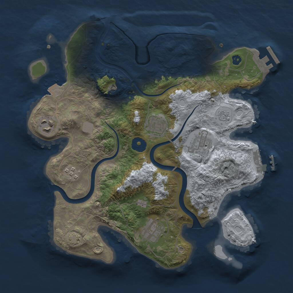 Rust Map: Procedural Map, Size: 3000, Seed: 21280, 11 Monuments