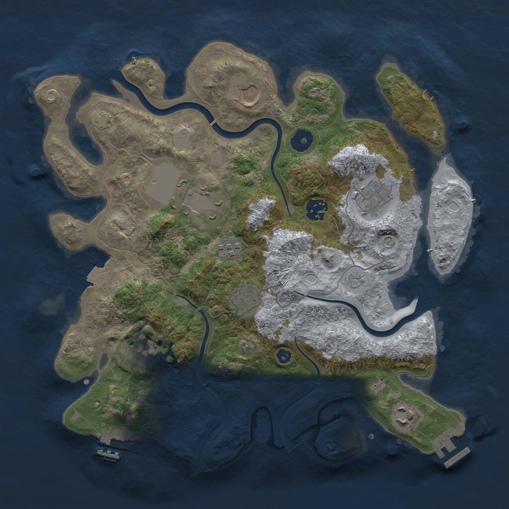 Rust Map: Procedural Map, Size: 3500, Seed: 393014939, 14 Monuments