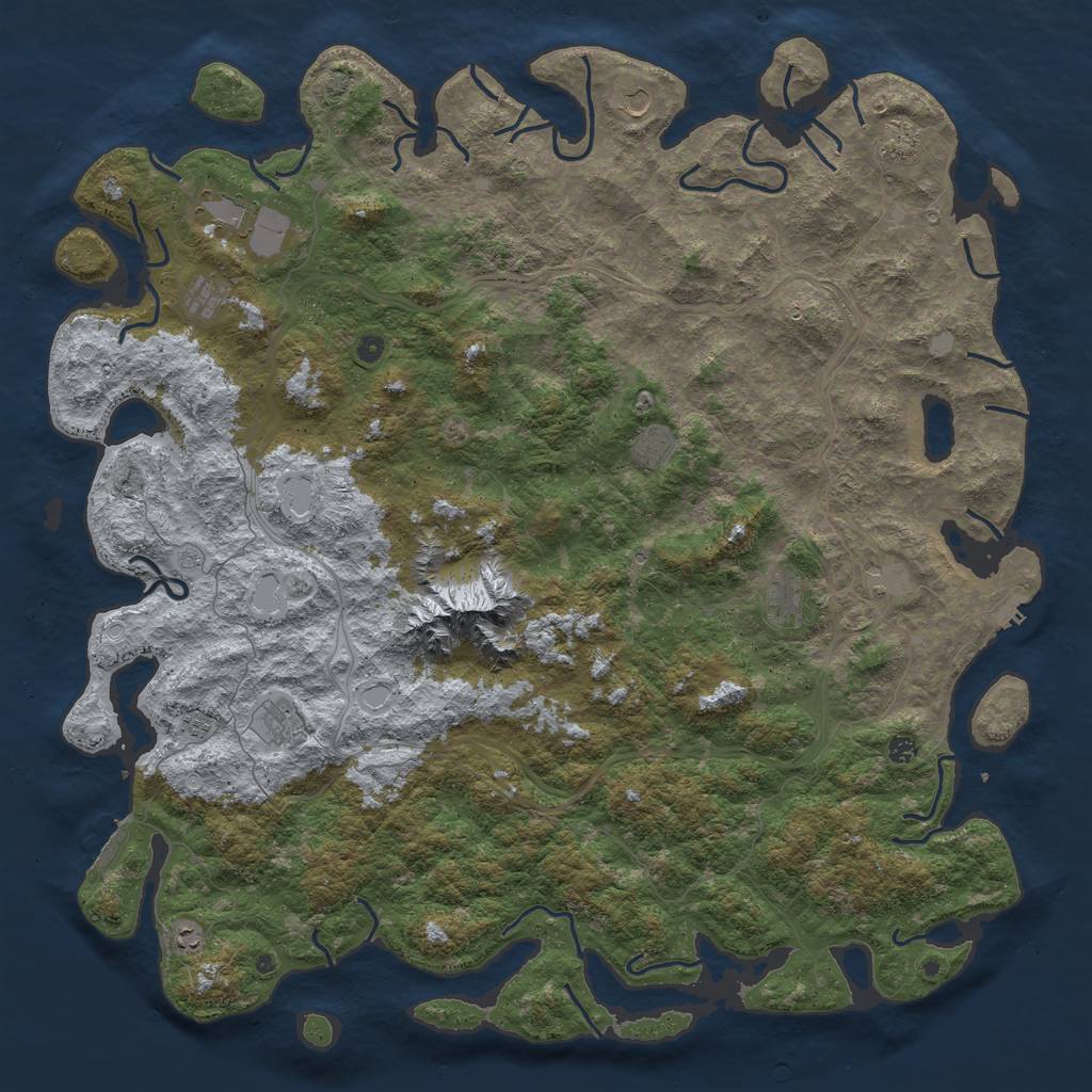 Rust Map: Procedural Map, Size: 6000, Seed: 1548, 19 Monuments