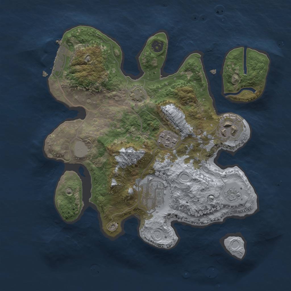Rust Map: Procedural Map, Size: 2500, Seed: 173591281, 9 Monuments
