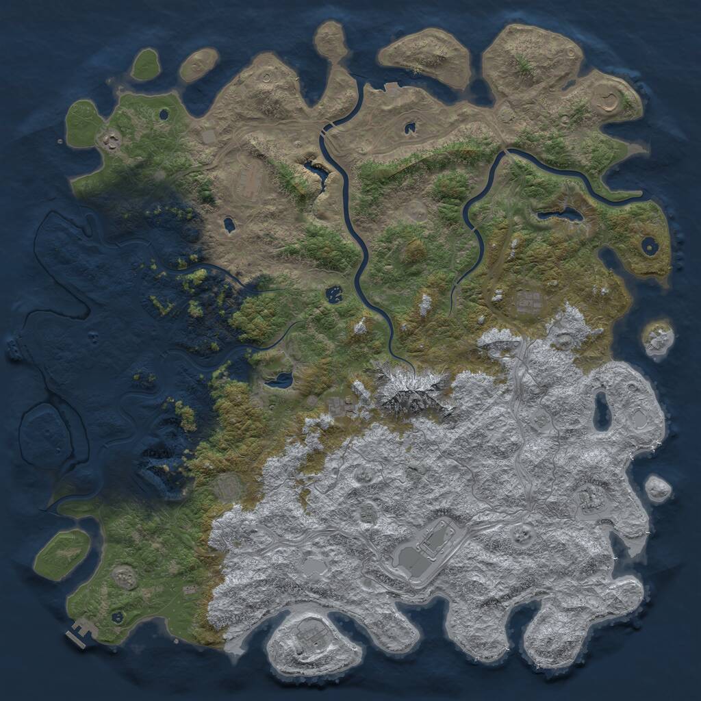 Rust Map: Procedural Map, Size: 6000, Seed: 1492845055, 17 Monuments
