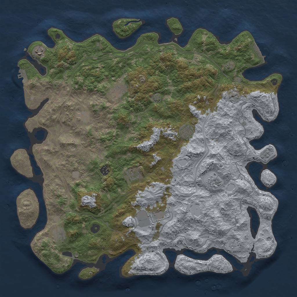 Rust Map: Procedural Map, Size: 4800, Seed: 1513562305, 18 Monuments
