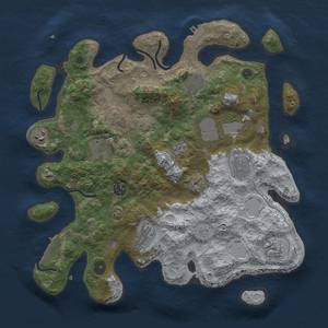 Thumbnail Rust Map: Procedural Map, Size: 3700, Seed: 391820497, 17 Monuments