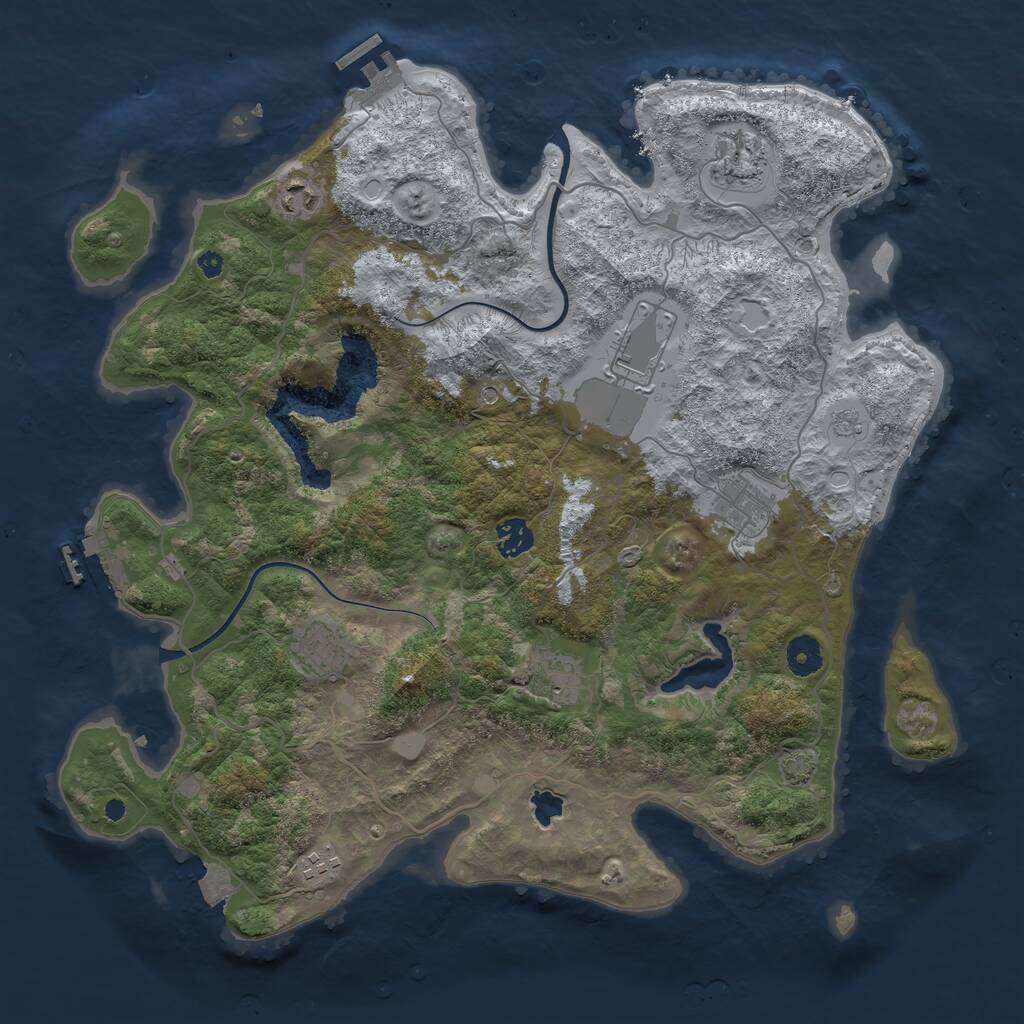 Rust Map: Procedural Map, Size: 4000, Seed: 1756558937, 14 Monuments