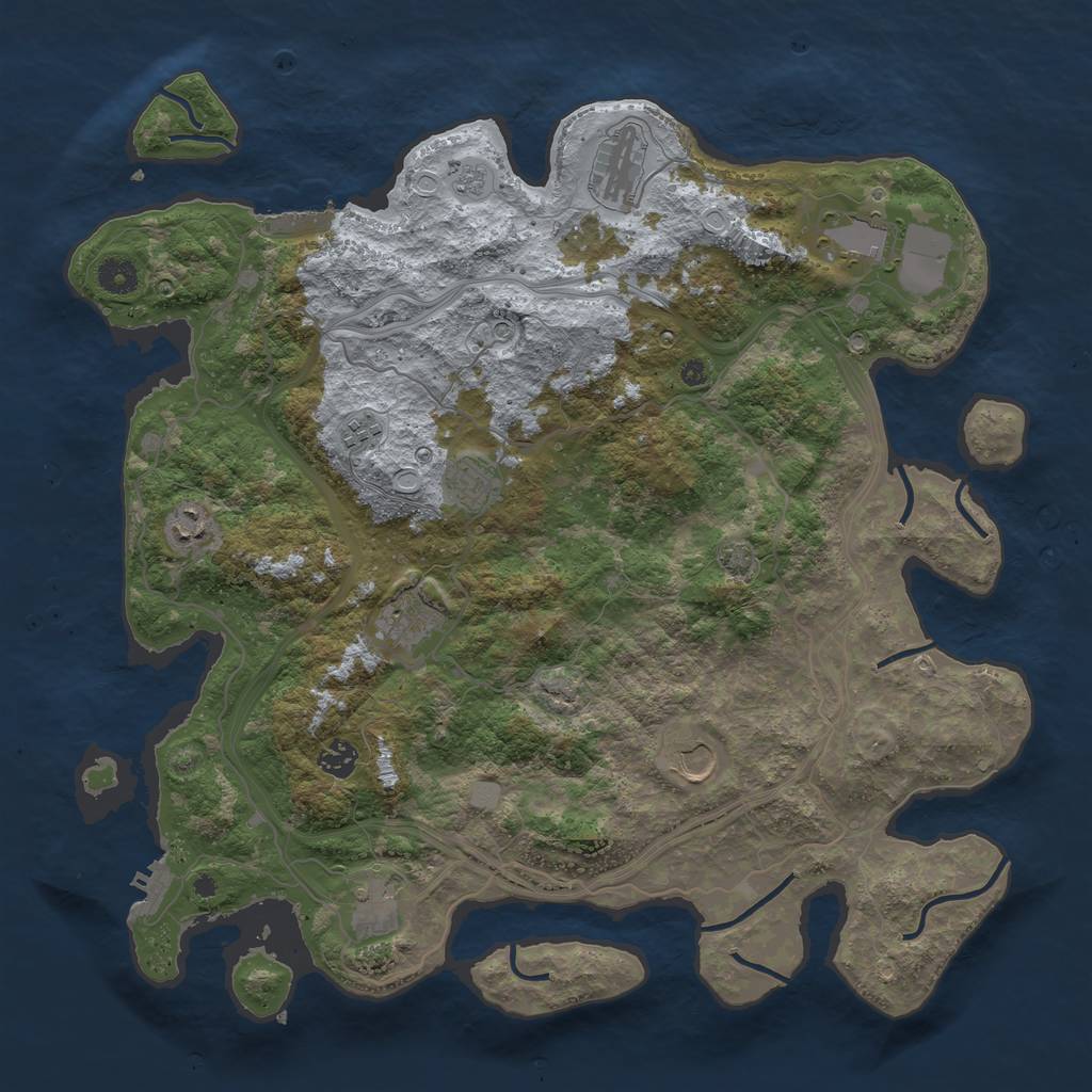 Rust Map: Procedural Map, Size: 4250, Seed: 1449991111, 17 Monuments