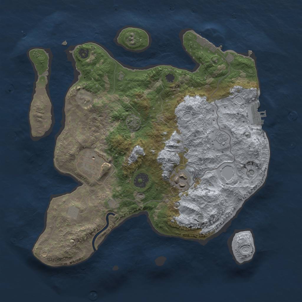 Rust Map: Procedural Map, Size: 3000, Seed: 11321, 10 Monuments