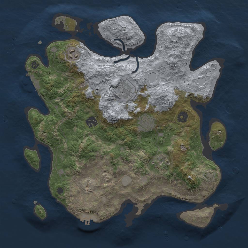 Rust Map: Procedural Map, Size: 3400, Seed: 49300907, 13 Monuments