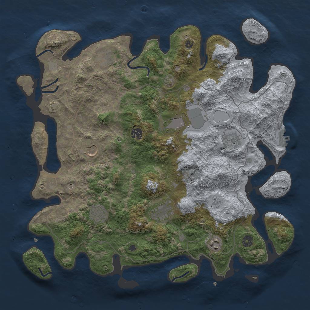 Rust Map: Procedural Map, Size: 4000, Seed: 744559616, 15 Monuments
