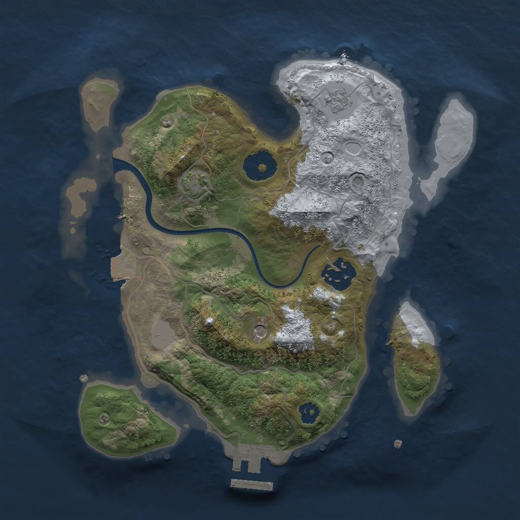 Rust Map: Procedural Map, Size: 2500, Seed: 1545920945, 6 Monuments