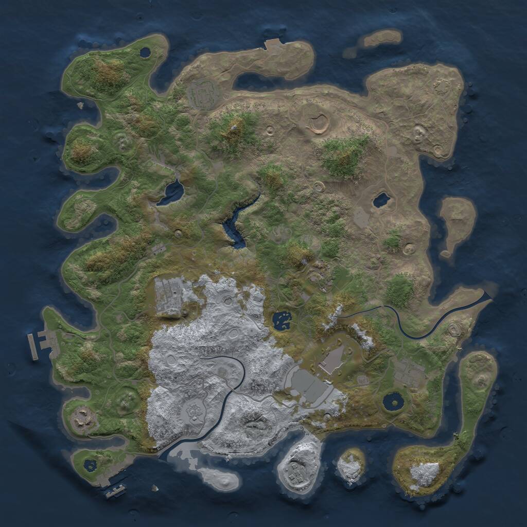 Rust Map: Procedural Map, Size: 4000, Seed: 1783727568, 15 Monuments