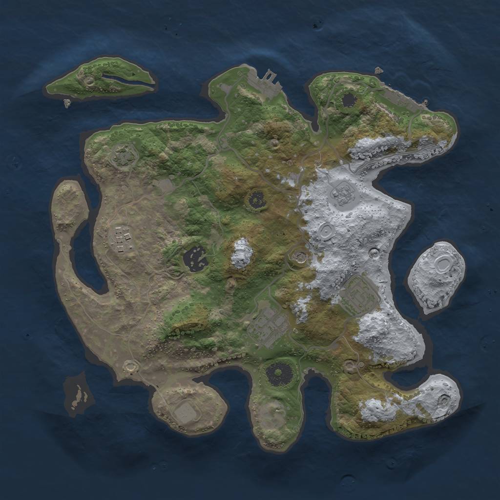 Rust Map: Procedural Map, Size: 3000, Seed: 1839098791, 12 Monuments