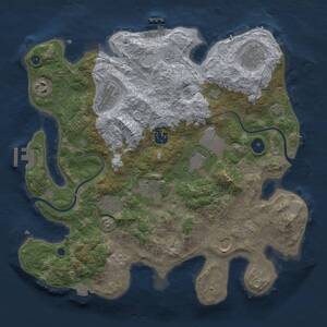 Thumbnail Rust Map: Procedural Map, Size: 3500, Seed: 12121221, 15 Monuments