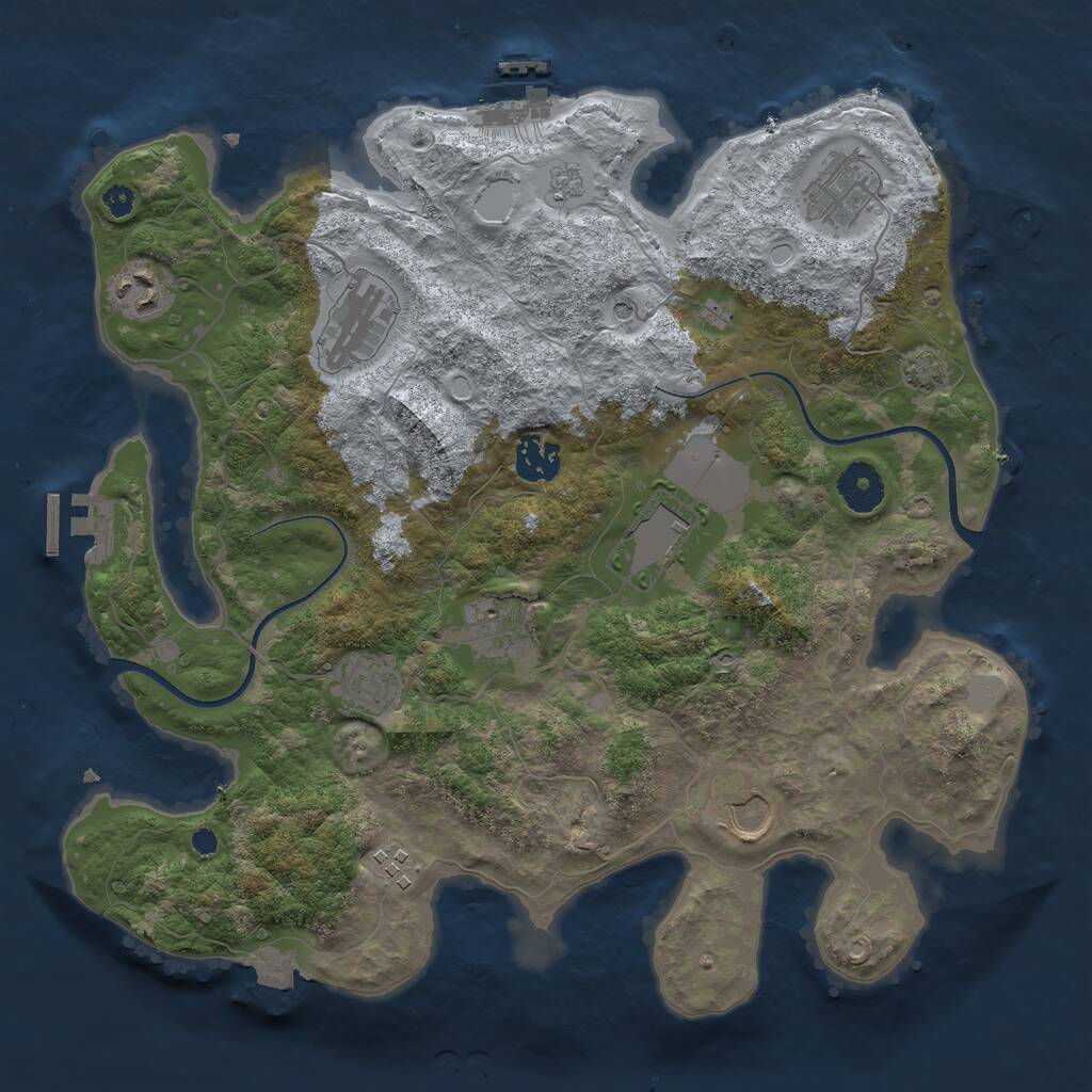 Rust Map: Procedural Map, Size: 3500, Seed: 12121221, 15 Monuments