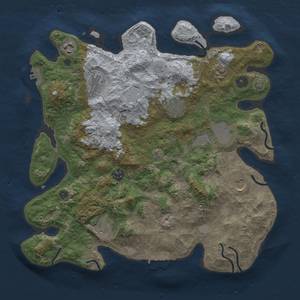 Thumbnail Rust Map: Procedural Map, Size: 3700, Seed: 114223187, 17 Monuments