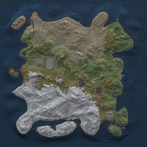 Thumbnail Rust Map: Procedural Map, Size: 3500, Seed: 396600501, 17 Monuments