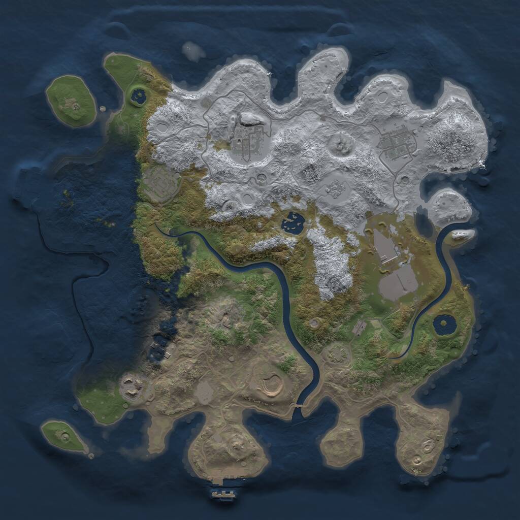 Rust Map: Procedural Map, Size: 3500, Seed: 392262725, 14 Monuments