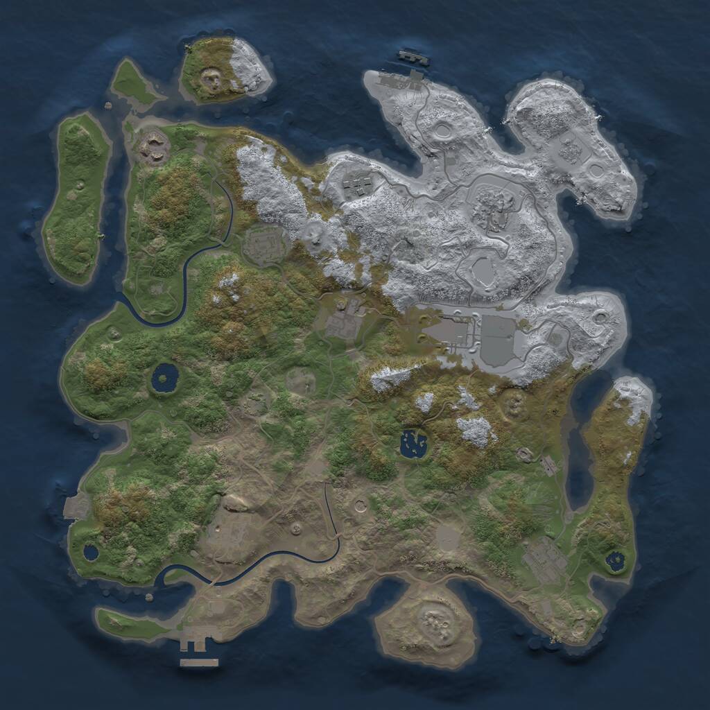 Rust Map: Procedural Map, Size: 3750, Seed: 139611946, 15 Monuments