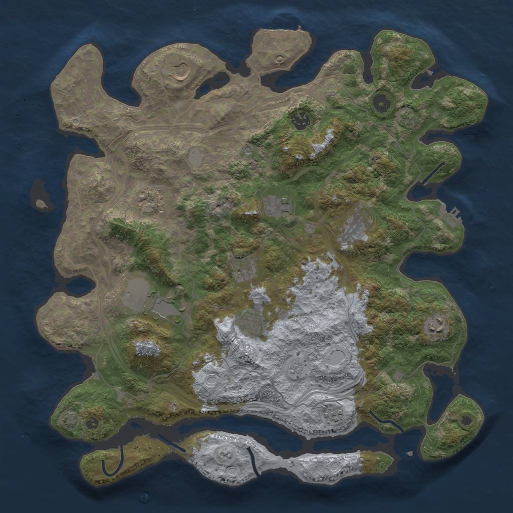 Rust Map: Procedural Map, Size: 4250, Seed: 22514760, 18 Monuments