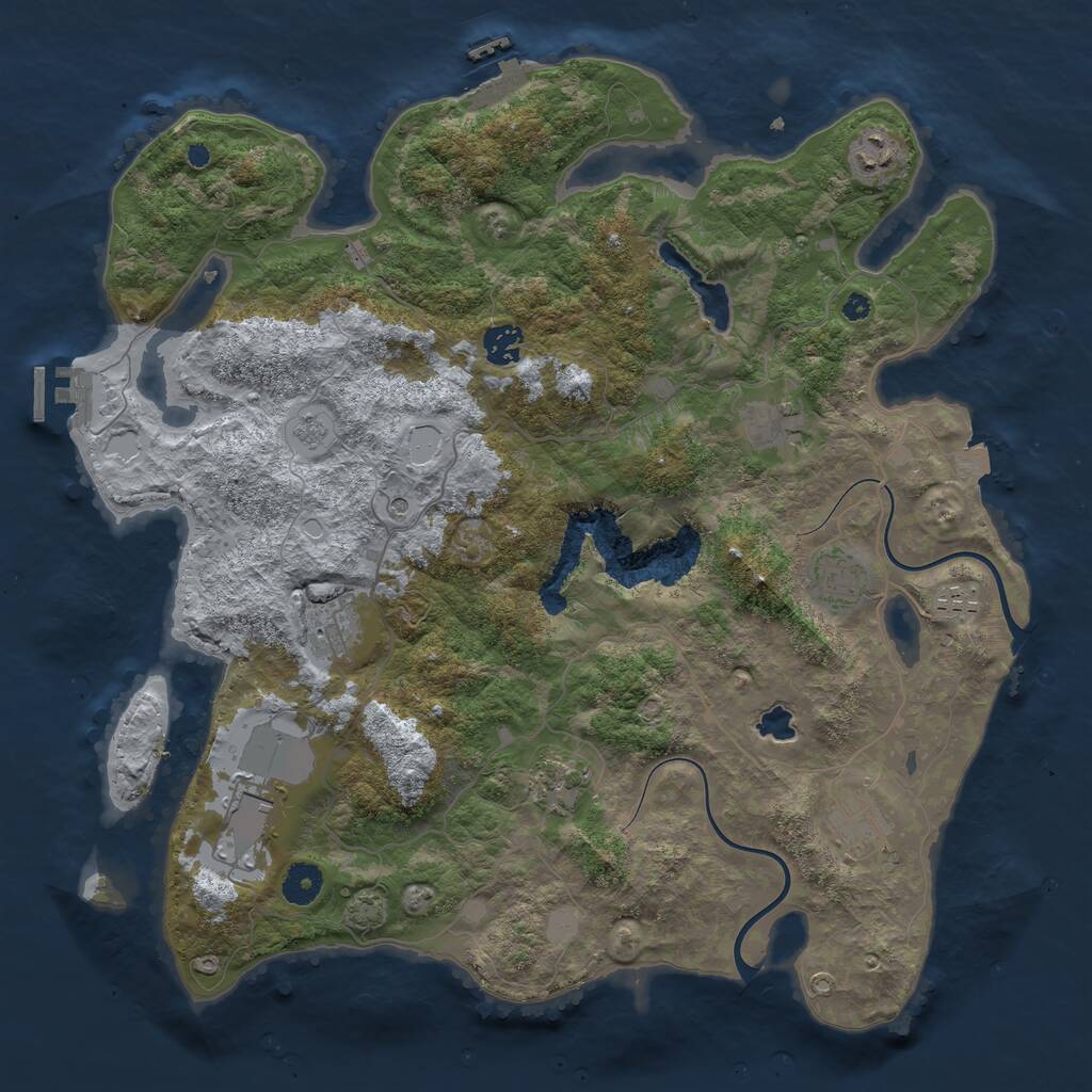 Rust Map: Procedural Map, Size: 4000, Seed: 528247300, 15 Monuments