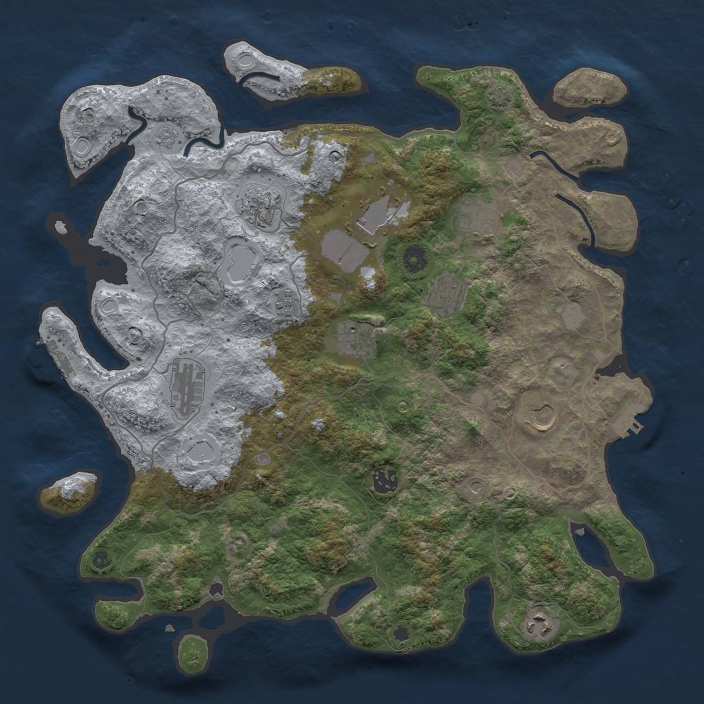 Rust Map: Procedural Map, Size: 4000, Seed: 1829038261, 18 Monuments